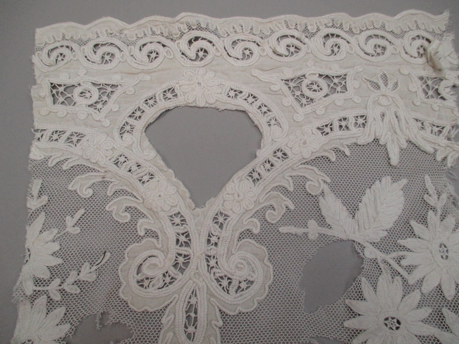 Antique Victorian Handmade embroidered lace remnant