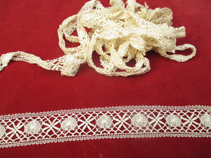 Antique Victorian handmade Cluny lace yardage