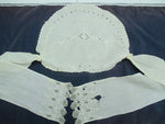 Antique Victorian Embroidered Cloth bonnet head piece