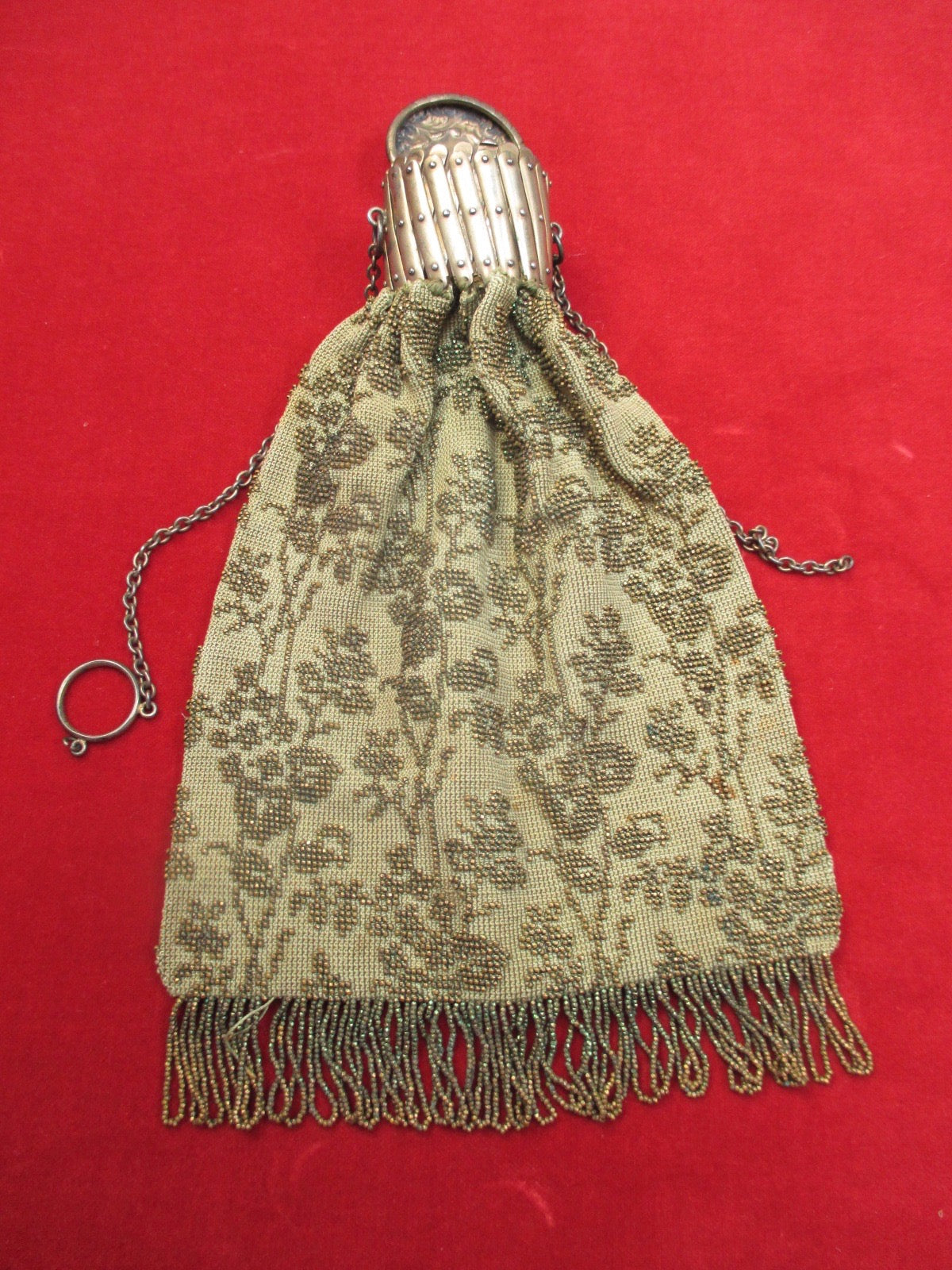 Antique Victorian purse fashioned of Beaded Mesh