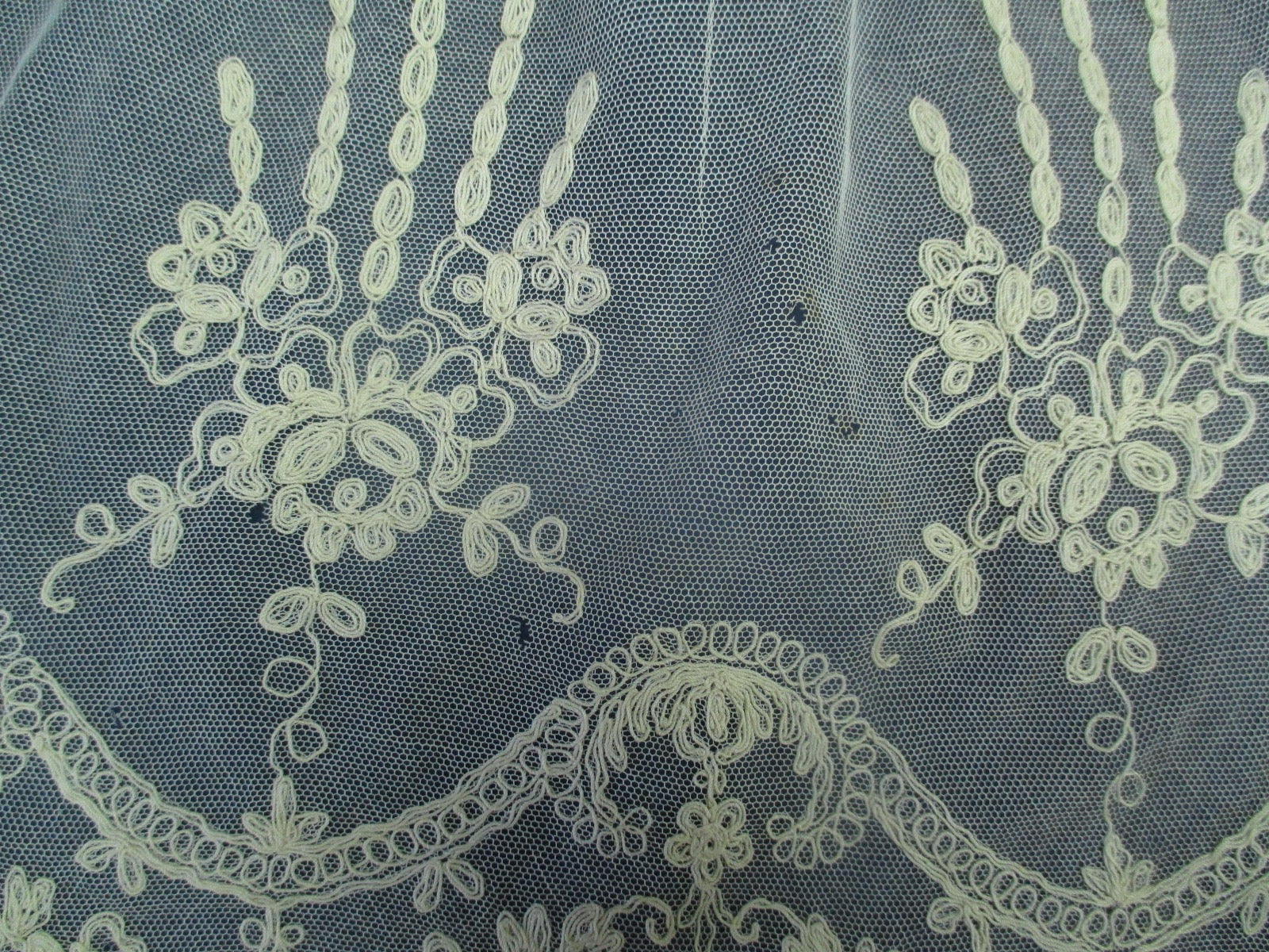 Antique Victorian Embroidered lace piece
