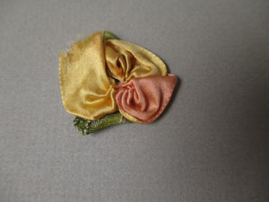 Antique Victorian ribbon rose ribbon art rosettes set of 2