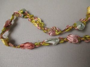 Antique Victorian Ribbon Rose Ribbon art trim
