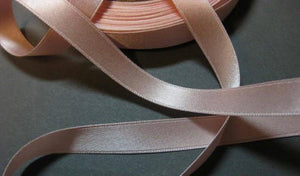 Pink silk ribbon French silk satin antique 5/8 in pink