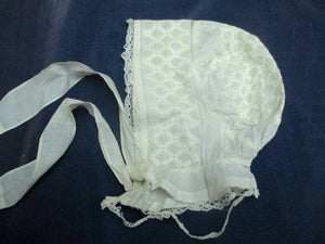 Antique Victorian Cotton baby bonnet