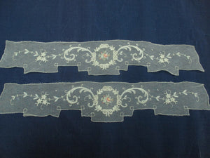 Antique Victorian lace floral appliques set of 2
