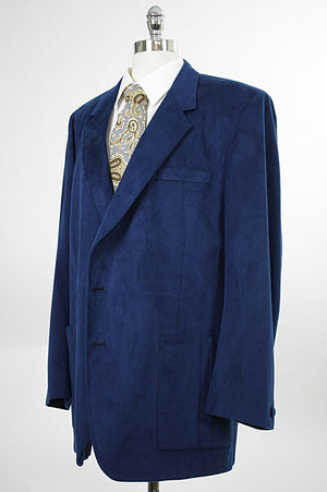 Vintage 60s 70s mens Jacket Dark blue Ultra Suede