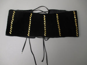 Vintage 40s Velvet Lace Up Cummerbund Waist cincher belt