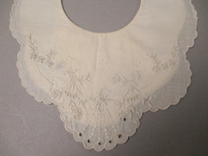 Antique Victorian Hand Embroidered floral doll or Baby Collar