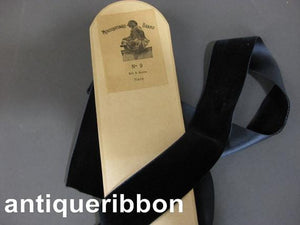 Vintage ribbon 1920s silk velvet 1 5/8 in Indigo blue France