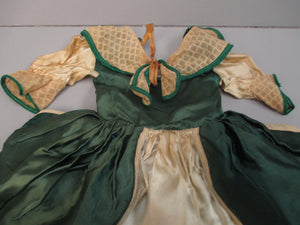 Vintage green satin doll dress