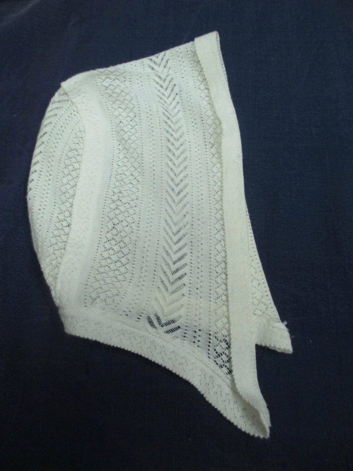 Antique Victorian Knit Lace Baby bonnet