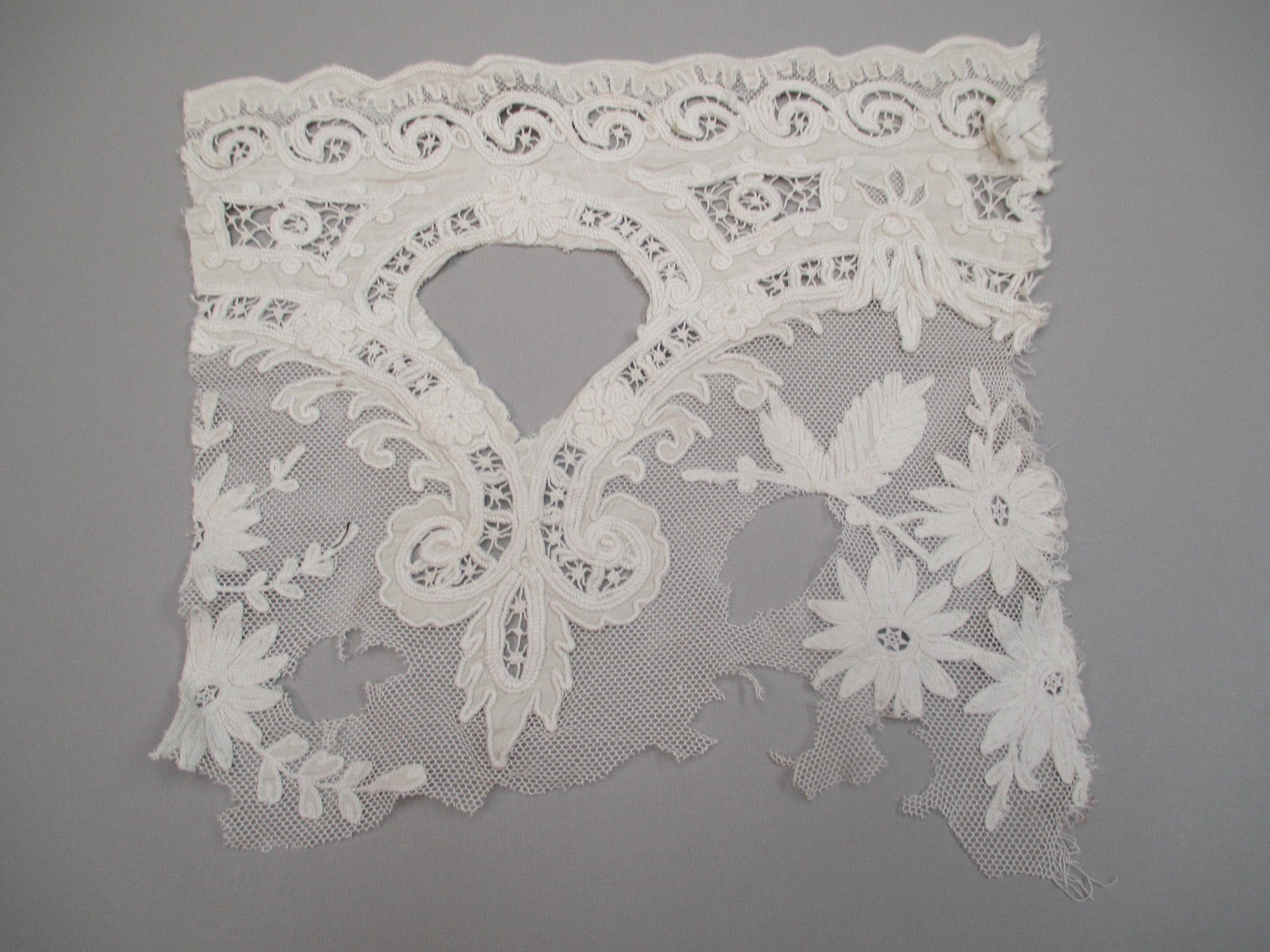 Antique Victorian Handmade embroidered lace remnant