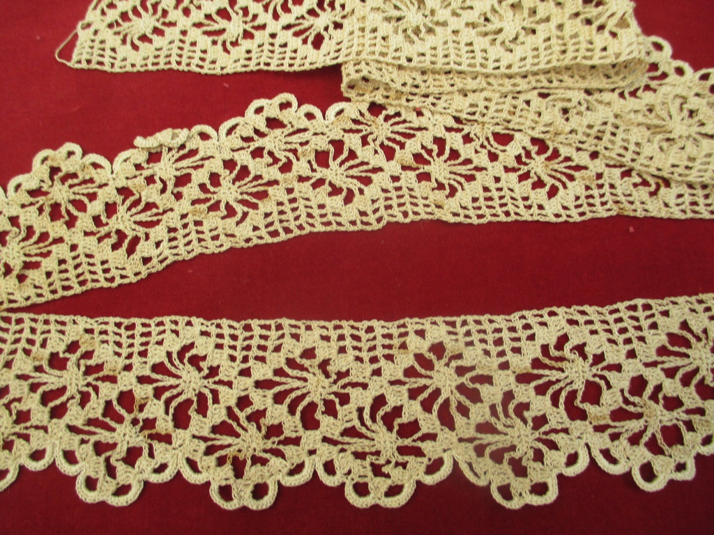 Antique Victorian filet lace edge