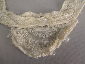 Antique lace Victorian era Beaded applique silk