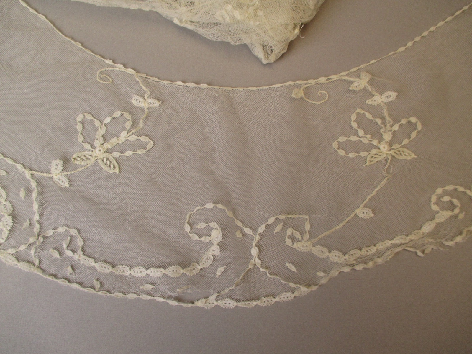 Antique Victorian Brussels Lace Circular Flounce