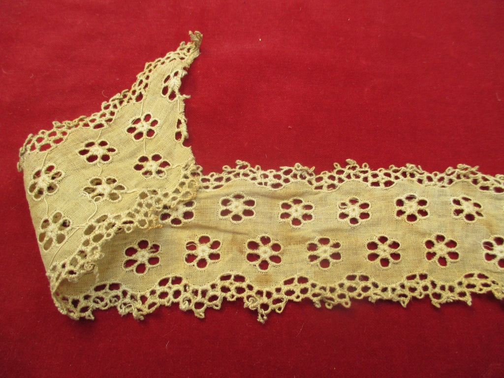 Antique Victorian eyelet lace remnant