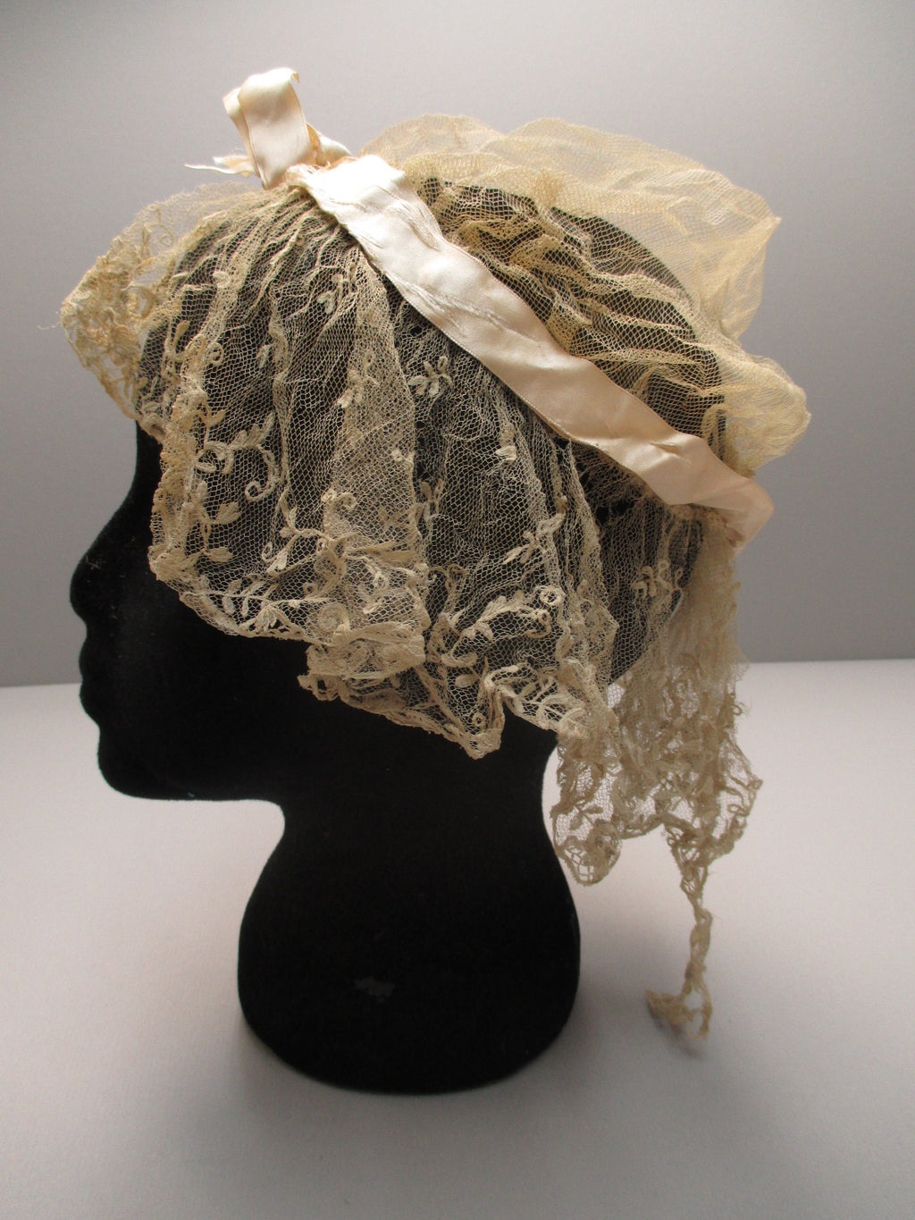 Antique Victorian Net Lace Day Cap