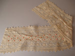 Antique Victorian lace flounce with beads