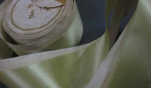 French silk ribbon pastel lime green 1 1/2 in width
