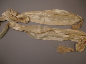 Antique Victorian Civil War Era Silk Bridal sash w tassels