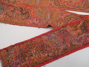 Antique Victorian Red Paisley Border
