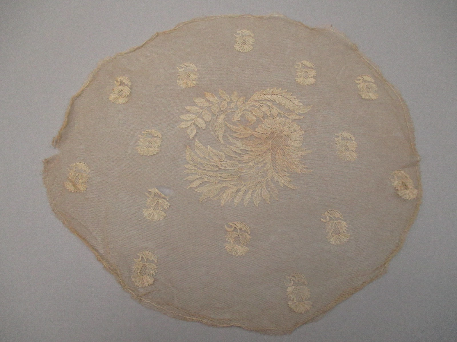 Antique Victorian net embroidered doily