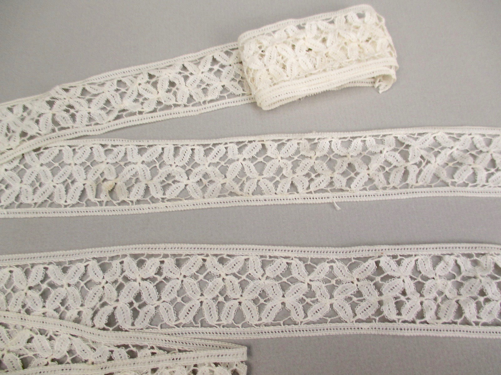 Antique Victorian Handmade lace insertion 2 pieces