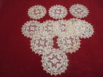 Antique Victorian Italian Grospoint Lace Coasters set of 11 Handmade