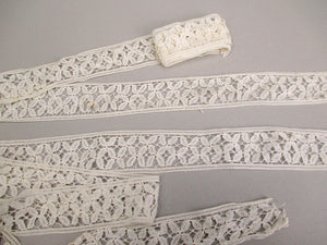Antique Victorian Handmade lace insertion 2 pieces
