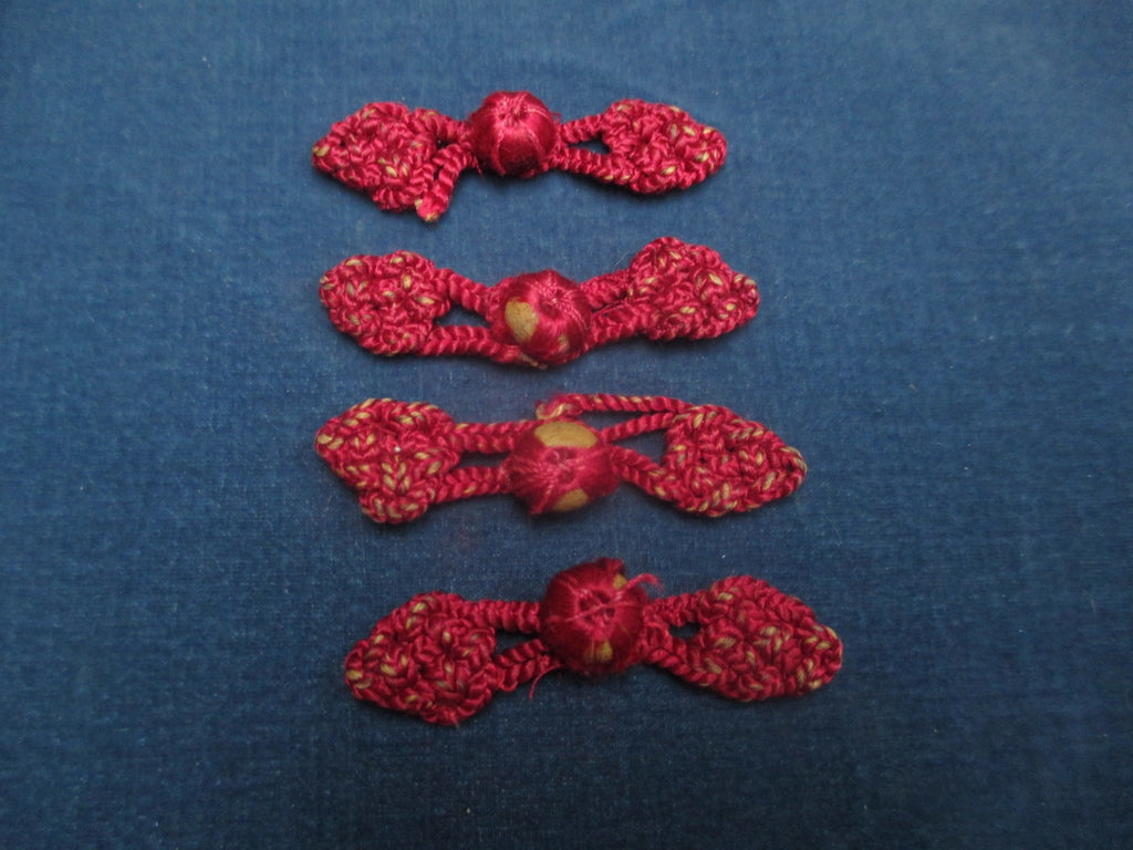 Antique Victorian Braided toggles set of 4