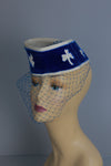 Vintage 40s tilt hat with face net Clover motifs Don Marshall