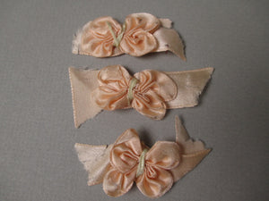 Antique Victorian ribbon art ribbon bows set of 3
