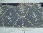 Antique Victorian Embroidered net lace remnant