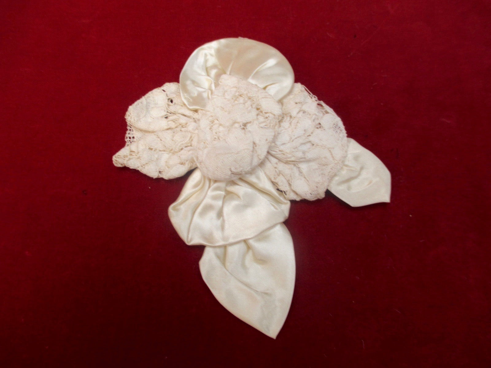 Antique Victorian silk and lace millinery flower