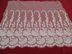 Antique Victorian Embroidered net bonnet veil