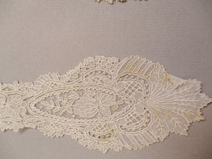 Antique Victorian Jabot Tie Handmade Point De Gaze Lace
