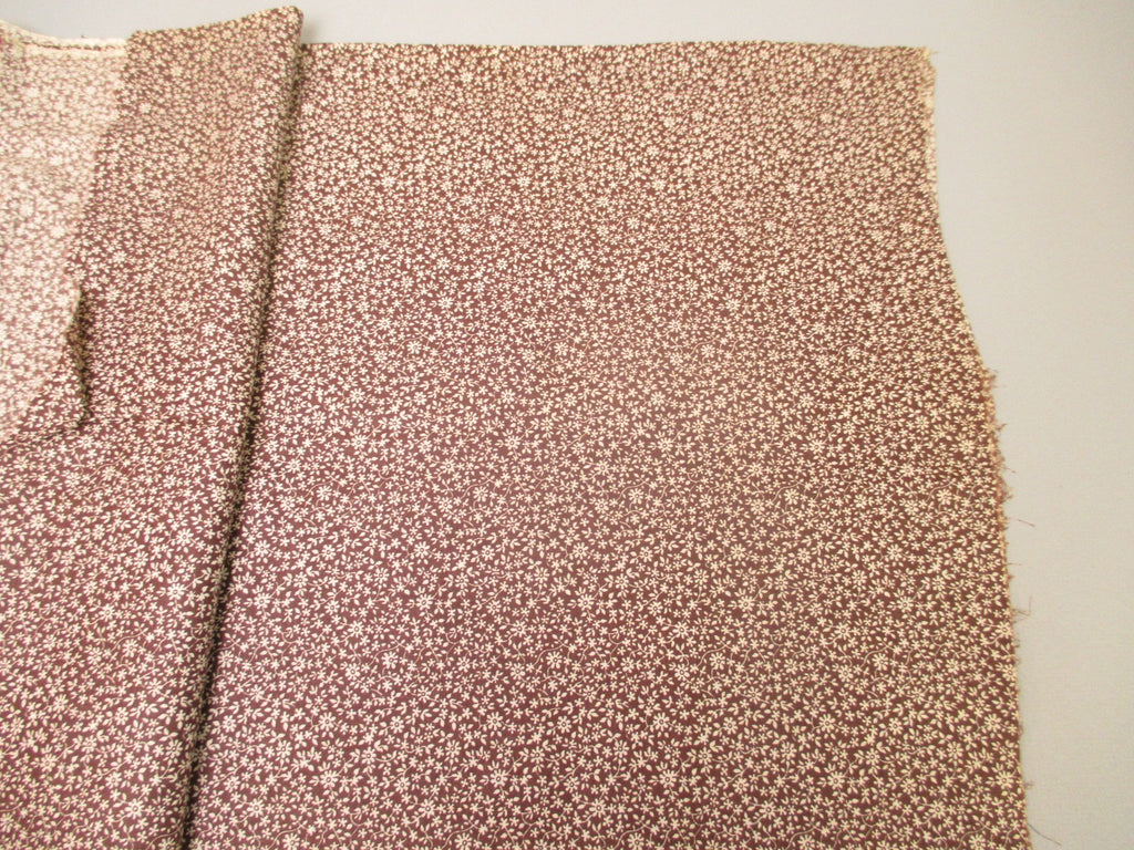 Vintage 1930s Brown Calico Fabric