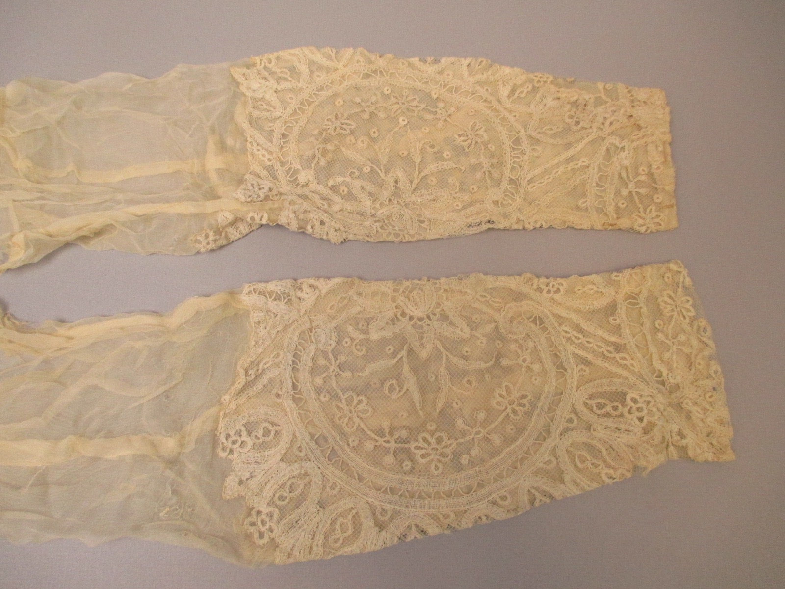 Antique Victorian handmade Tape lace Sleeves Pair