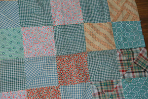 Vintage 30s 1930s quilt top w pieced triangles