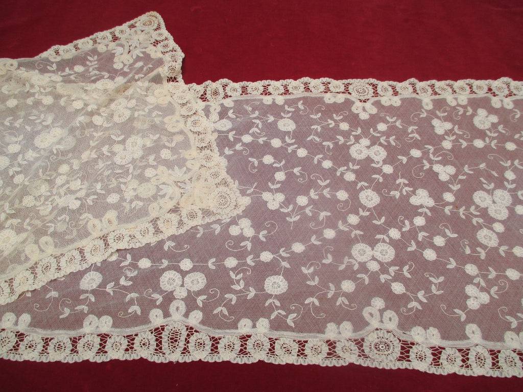 Antique Victorian net lace Runner