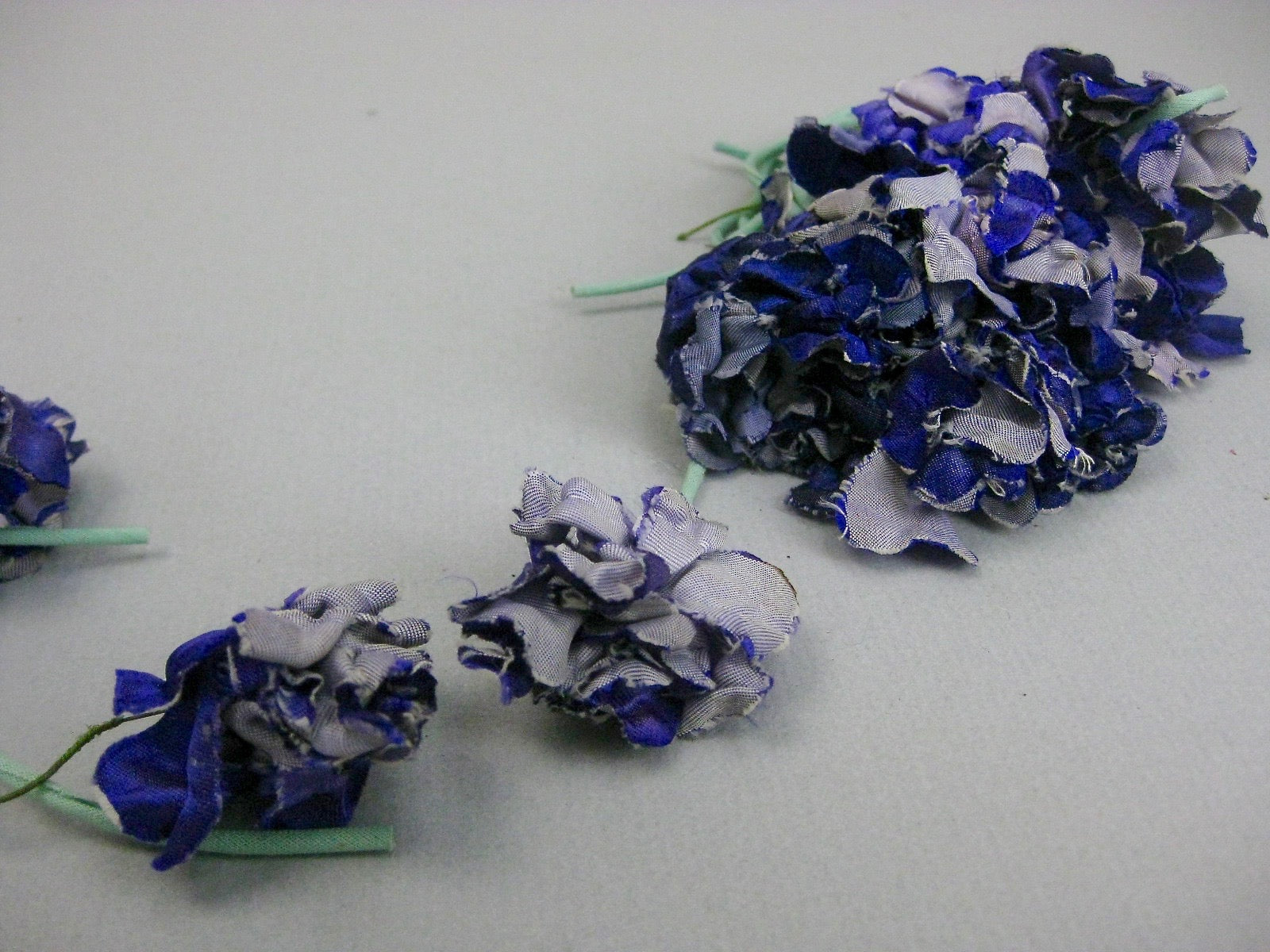 Vintage purple millinery flowers silk 1920s