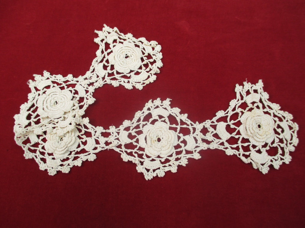 Antique Victorian Floral lace remnant