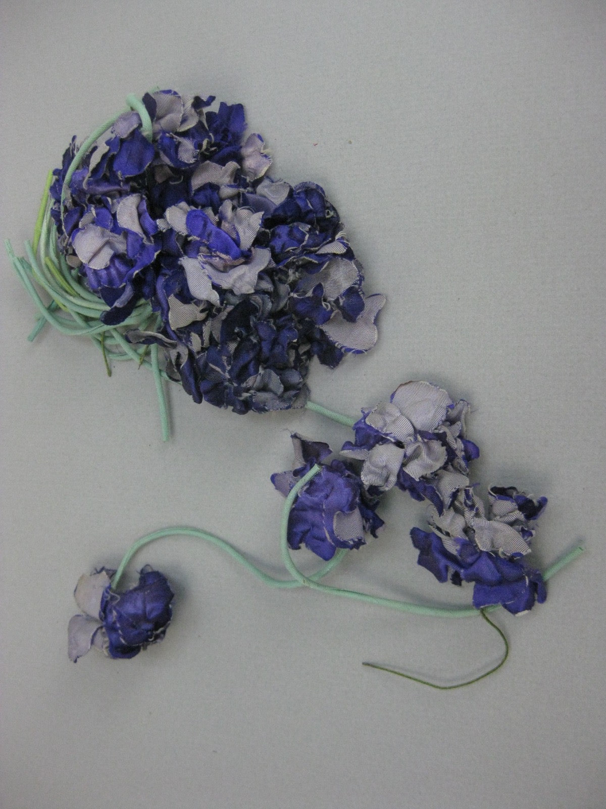 Vintage purple millinery flowers silk 1920s