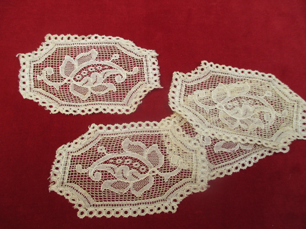 Antique Victorian Lace Appliques set of 4