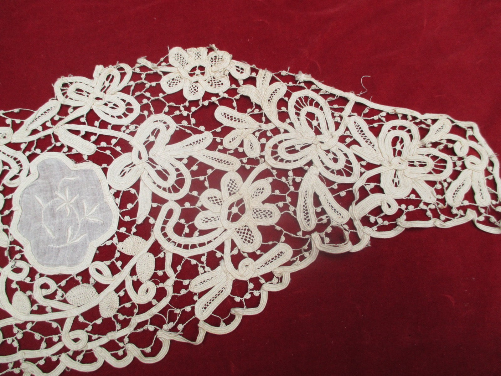 Antique Victorian tape lace remnant