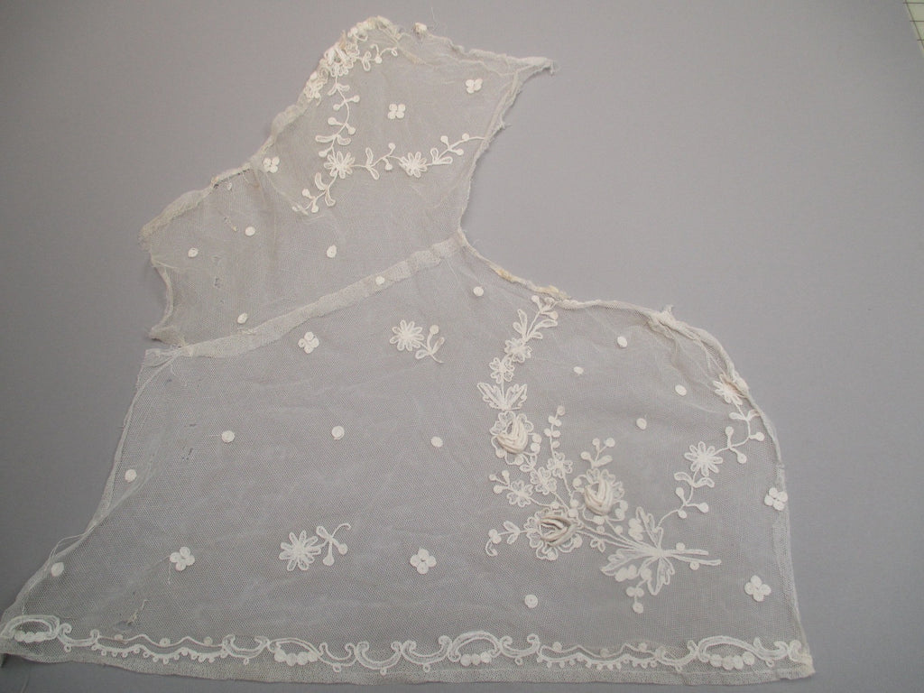 Antique Victorian Embroidered lace remnant