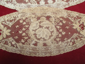 Antique Victorian Normandy Lace Doilies set of 3