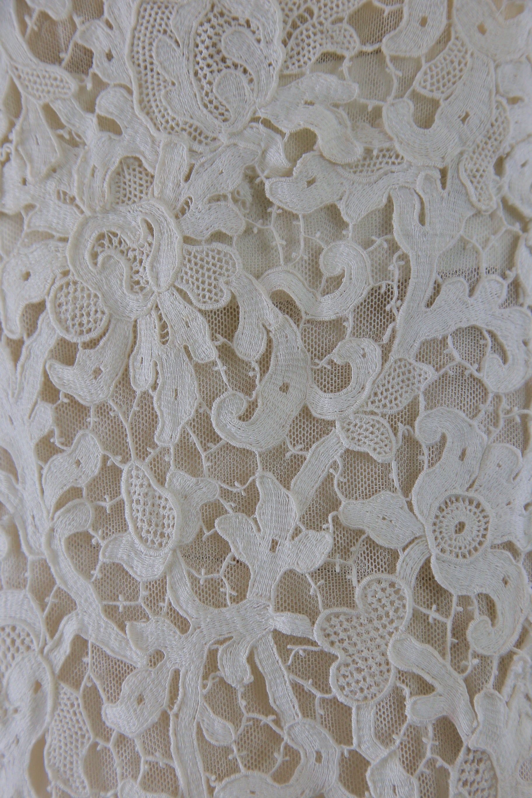 Vintage 20s Italian gros point lace wedding dress