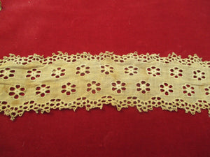 Antique Victorian eyelet lace remnant